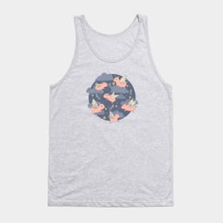 When Pigs Fly on Dark Blue Tank Top